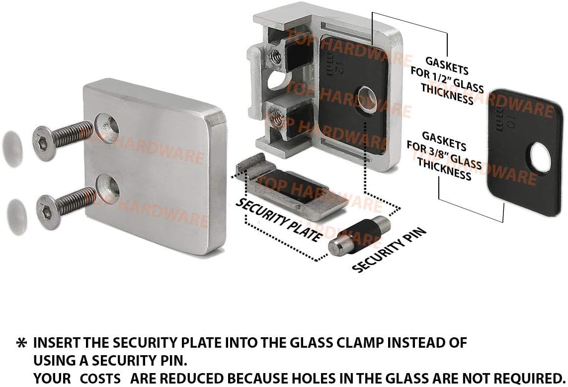 Hоlіdау Dеаlѕ 🛒 Stainless Steel 316 Grade Heavy Duty Square Flat Back Glass Clamp 55 x 55 mm for 3/8 or 1/2 Tempered Glass or Laminated Glass, Mirror Finish, 4-Pack (GC-056M) Blасk Frіdау Clеаrаnсе Stainless Steel 316 Grade Heavy Duty Square Flat Back Glass Clamp 55 x 55 mm for 3/8 or 1/2 Tempered Glass or Laminated Glass, Mirror Finish, 4-Pack (GC-056M)