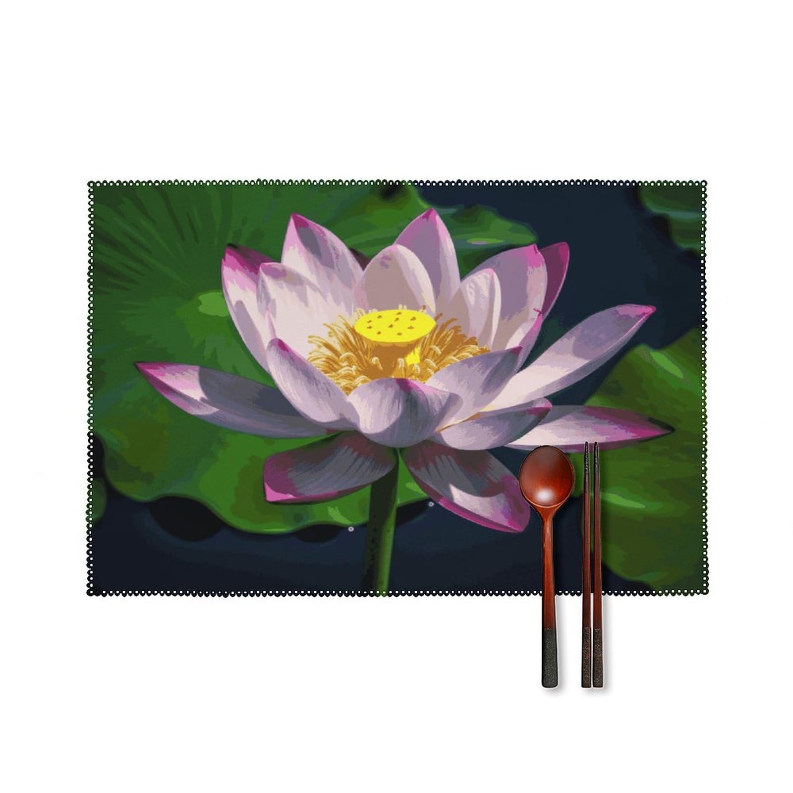 Fekiloot Style Lotus2 Placemats Set Of 6,Table Mat