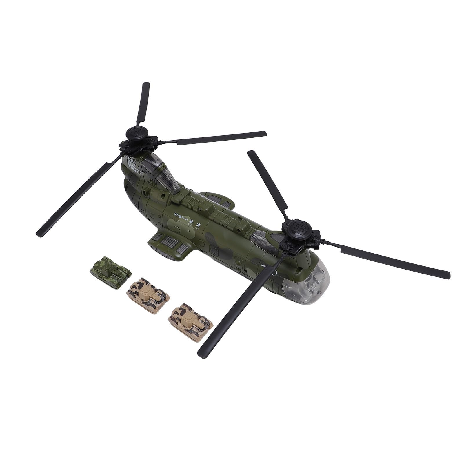Light Sound Transport Helicopter, Battery Operated Toys for Children's Sensory Abilities (Green)