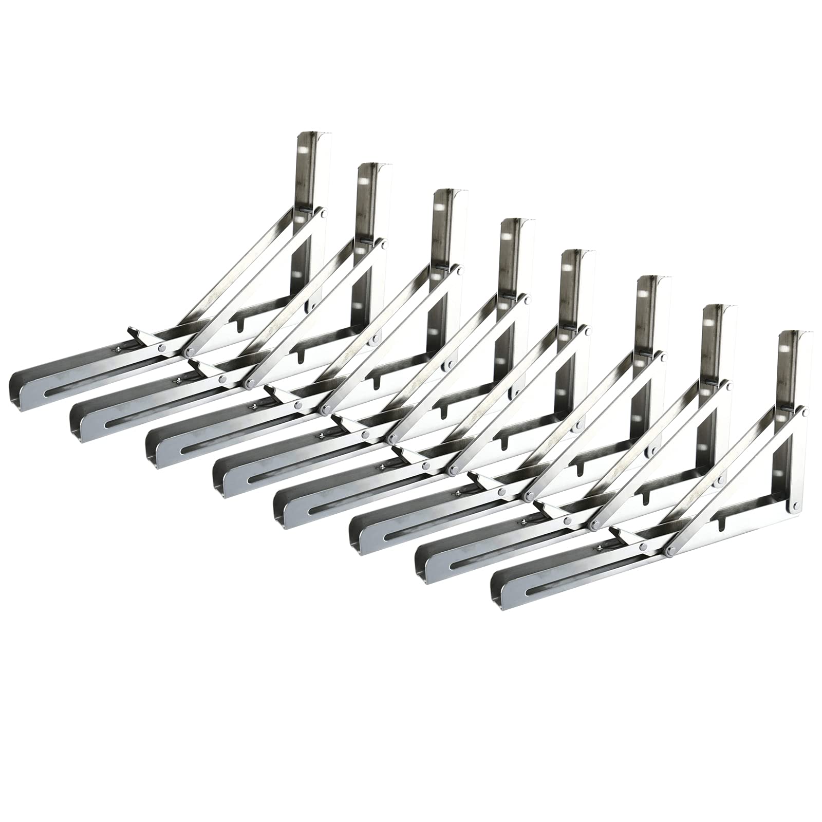Buy Amarinemade 8 Pack Stainless Steel Folding Shelf Brackets Bench Table Wall Mounted DIY Wall