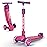 TONBUX Kids Scooter, Light Up 3 Wheel Kick Scooters for Kids 3-12, Folding Scooters with Adjustable Height - Toddler Scooter Lean-to-Steer & Widen Anti-Slip Deck-Berry Red