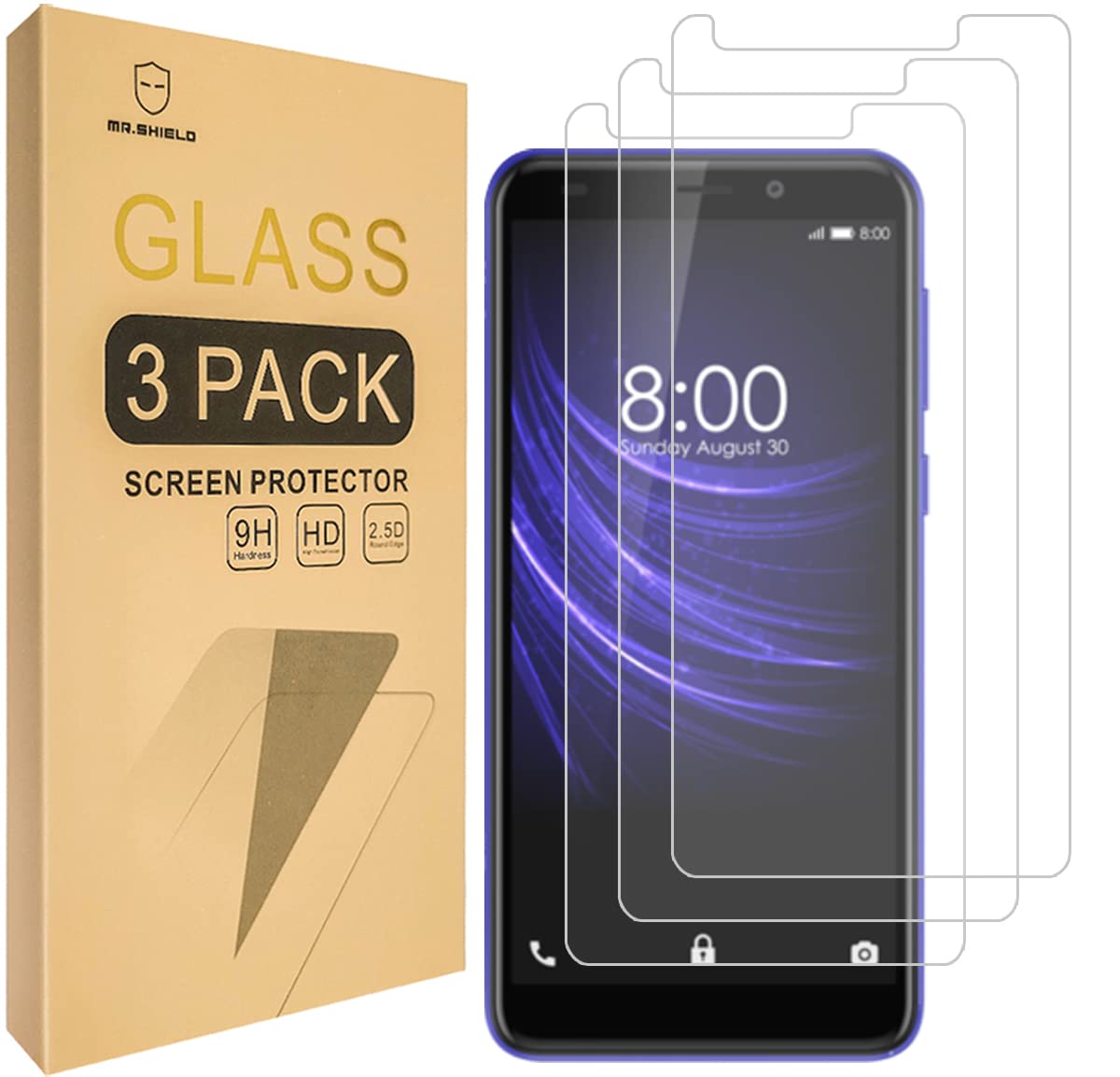 Mr.Shield [3-Pack] Designed For Cloud Mobile Stratus C5 / C5 Elite [Tempered Glass] [Japan Glass with 9H Hardness] Screen ...