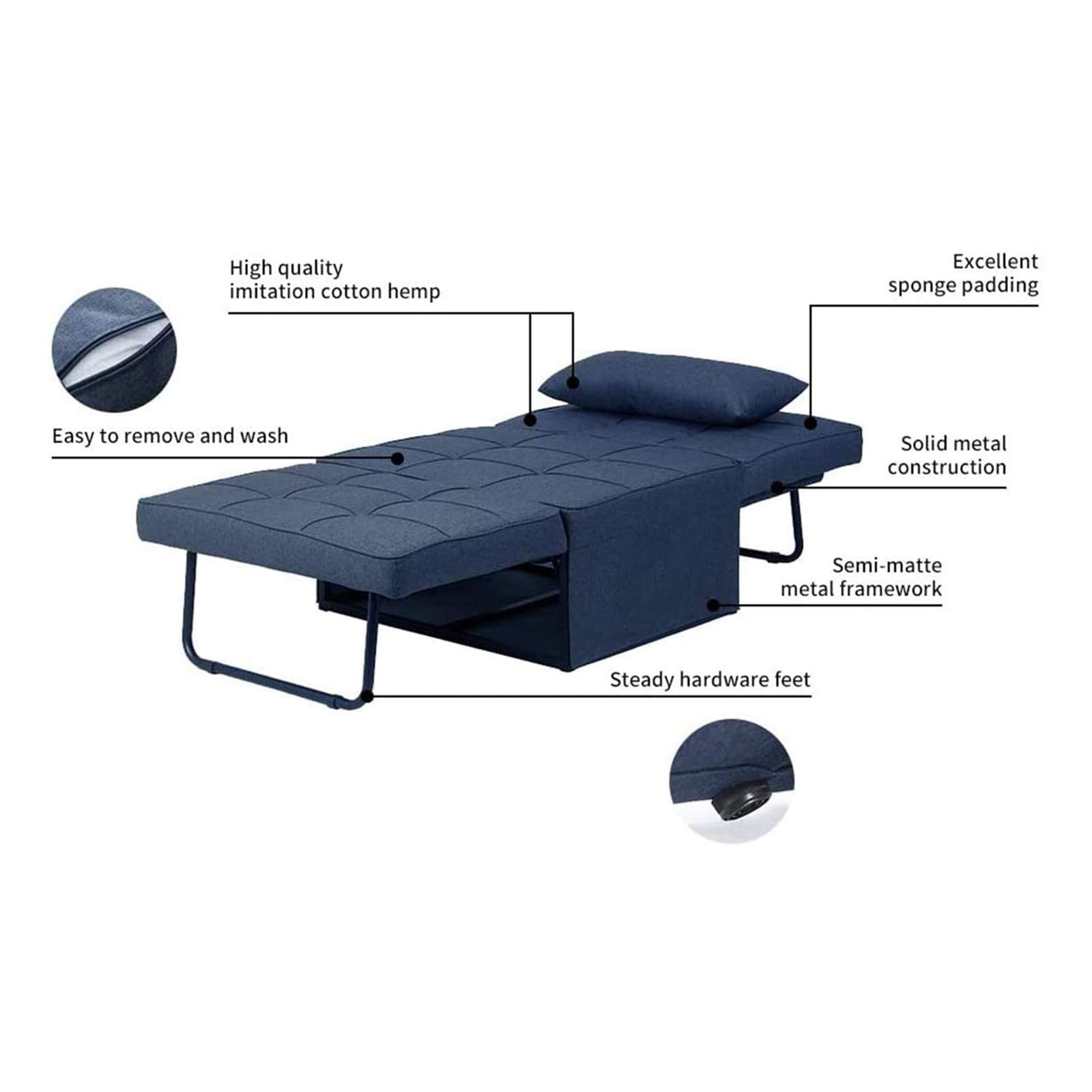 Buy MEETGG Folding Ottoman Sleeper Bed Sofa Bed Couch Bed