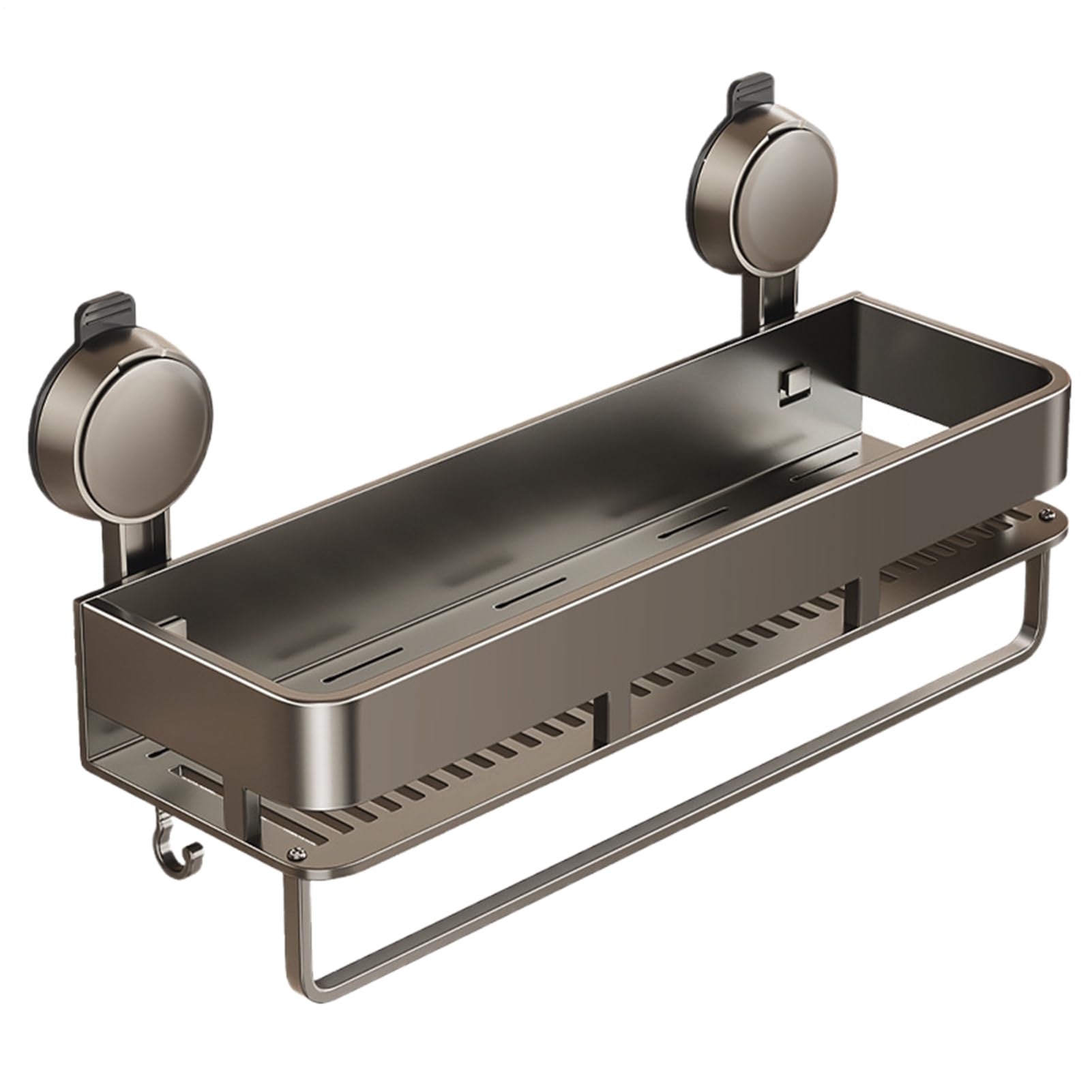 Étagère de douche à ventouse et support mural sans perforation en polymère robuste pour salle de bain