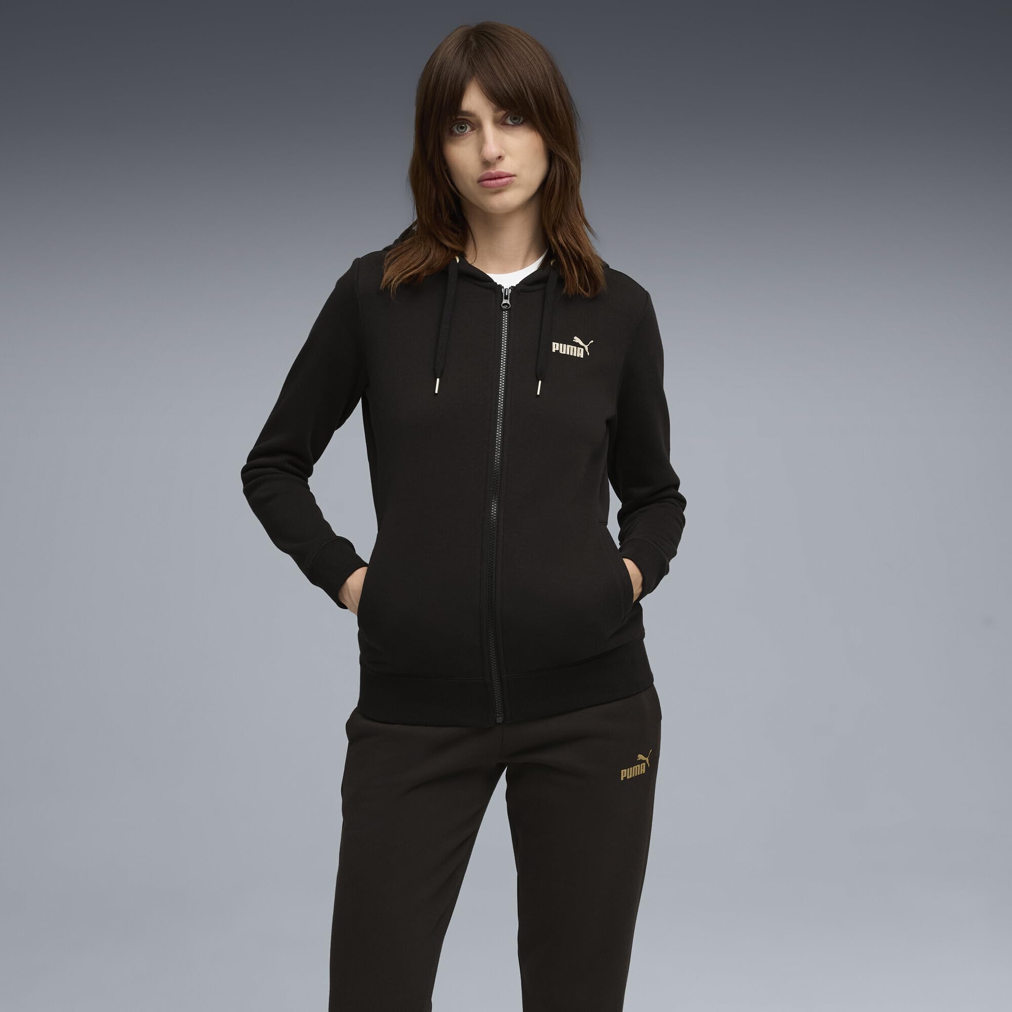 PUMA Metallic Hooded Sweat Suit Fl Op Trajes de punto Mujer (Pack de 1)