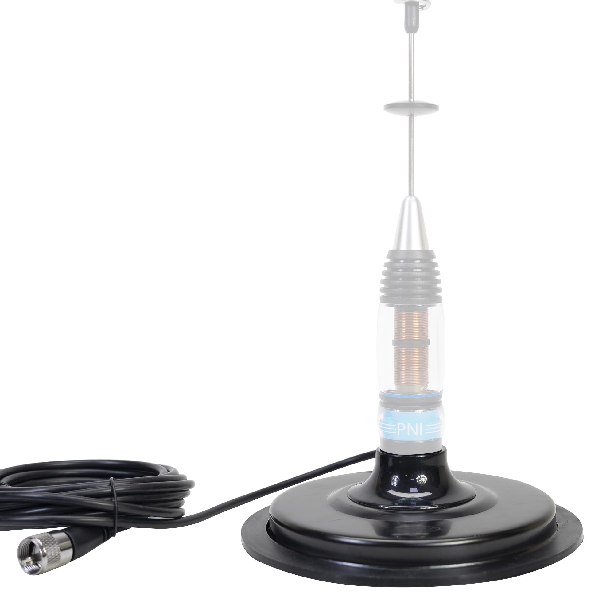 Magnetic base PNI 170/PL 170 mm, slim, contains 4m cable and plug PL259, Black, 170 X 170 X 55 mm - Image 2