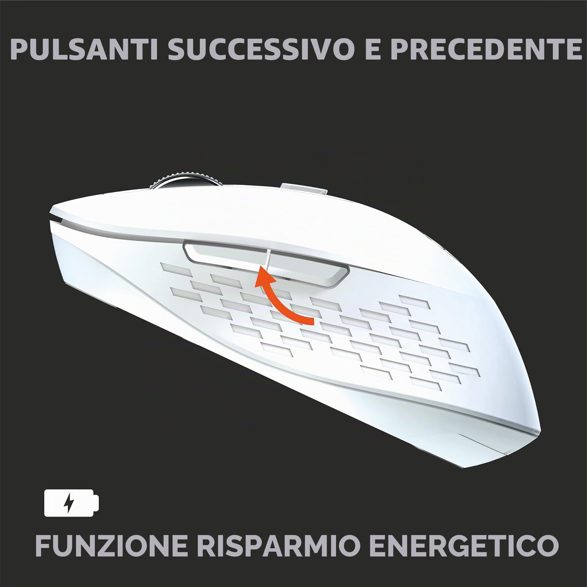Souris sans fil - MOBILITY LAB - Omega - Bluetooth et récepteur 2,4GHz - Blanc - Clics silencieux - Précision réglable