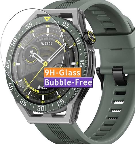 Vaxson Paquete de 3 protectores de pantalla de vidrio templado compatible con HUAWEI WATCH GT3 SE 9H protectores de película protectora