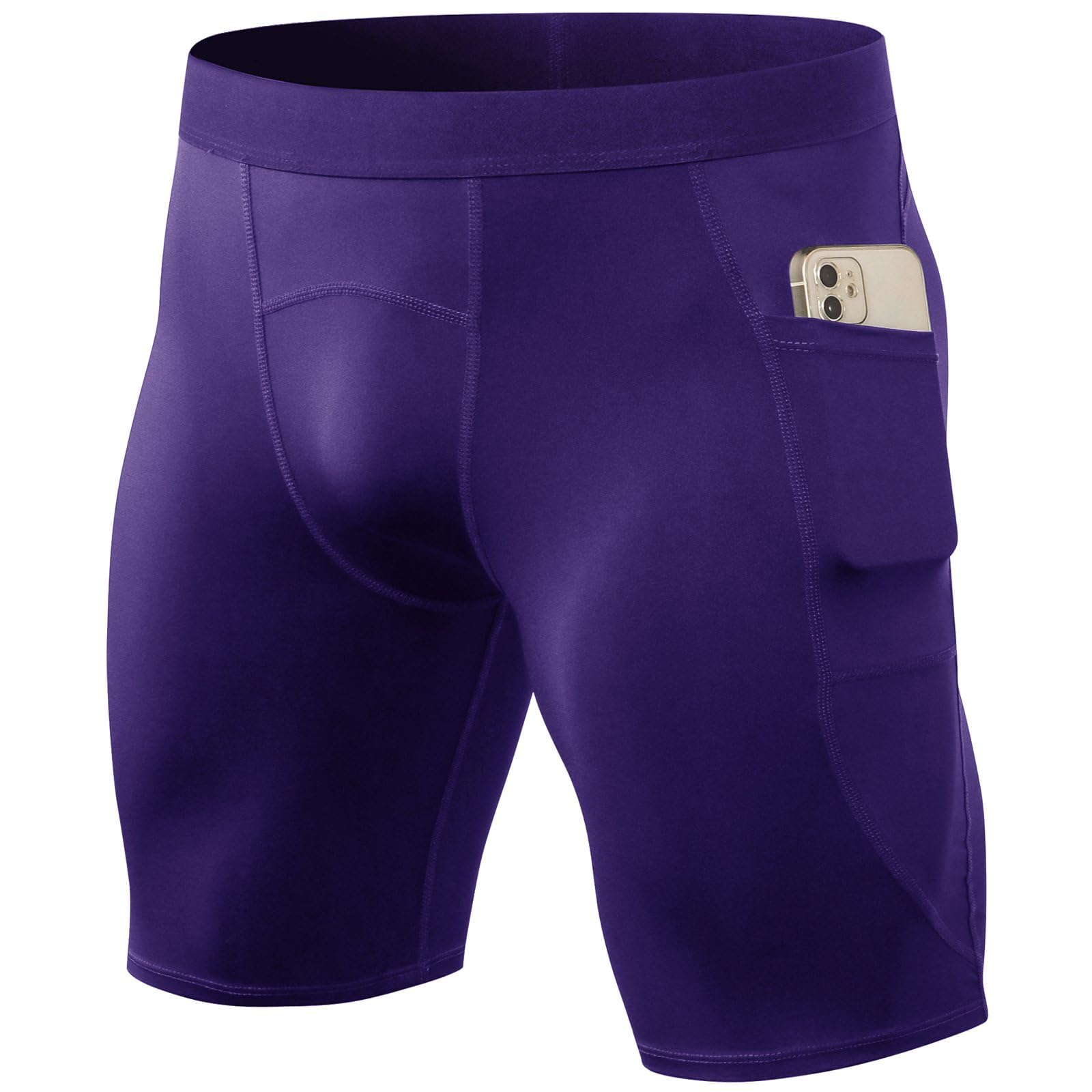 SPVISE Compression Shorts Men Spandex Sports Shorts Workout Running Gym Shorts Cool Dry Athletic Baselayer Underwear Pockets