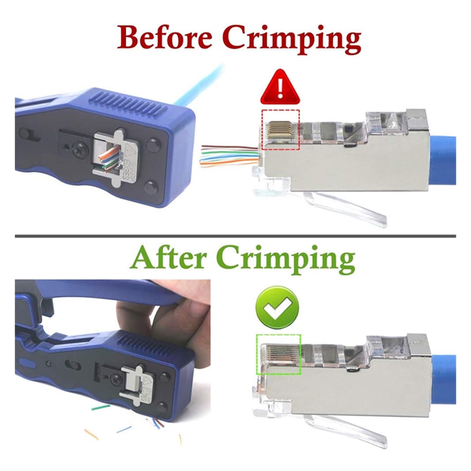 RJ45 Passer À Travers L'outil De Sertissage Câble Réseau Ethernet Pince Dénuder Cat7 Cat6 Cat5 Équipement Modulaire Mini Outils Sertissage PréCis