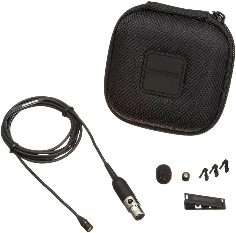 Shure MX150B/C-XLR Cardioid 5mm Subminiature Lavalier Microphone with XLR Preamp, Black