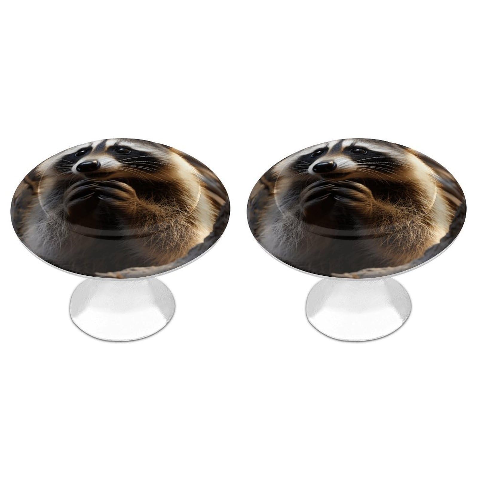 Vstadank Style Cute Raccoon Cabinet Knobs Round Wardrobe Pulls Simple Drawer Handles With Screw Aluminum Alloy Closet Door Pull Modern Cabinet Hardware For Dresser Drawers 2 Pack