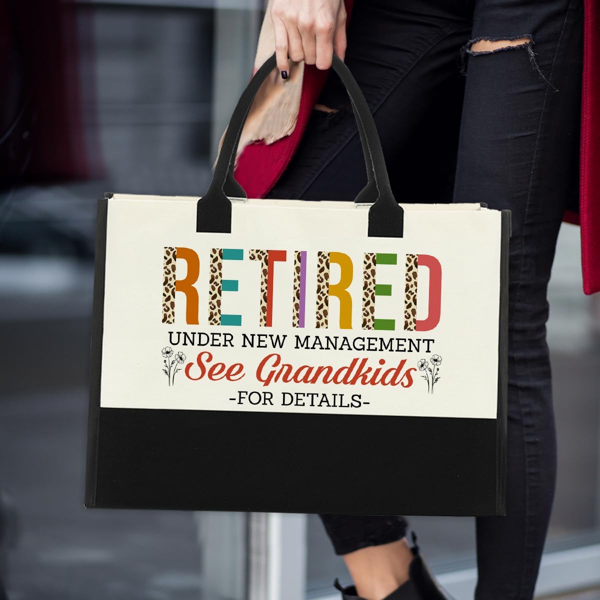 Retirement Gifts for Women, Retired Gifts for Grandma Nana Gigi, Funny Retirement Grandma Canvas Tote Bag for Women Shopping Grocery Bag - Image 7