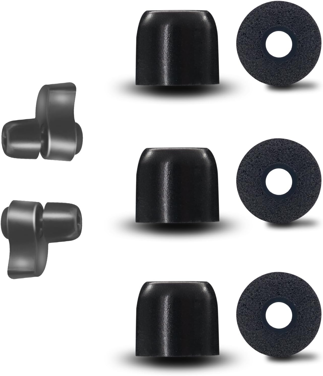 Klowcok Memory Foam Earbud Tips for Decibullz Custom Molded Earplugs, Replacement Tips, Comfort fit. 3 Pairs, Black (Medium) - Amazon product rated Grade B