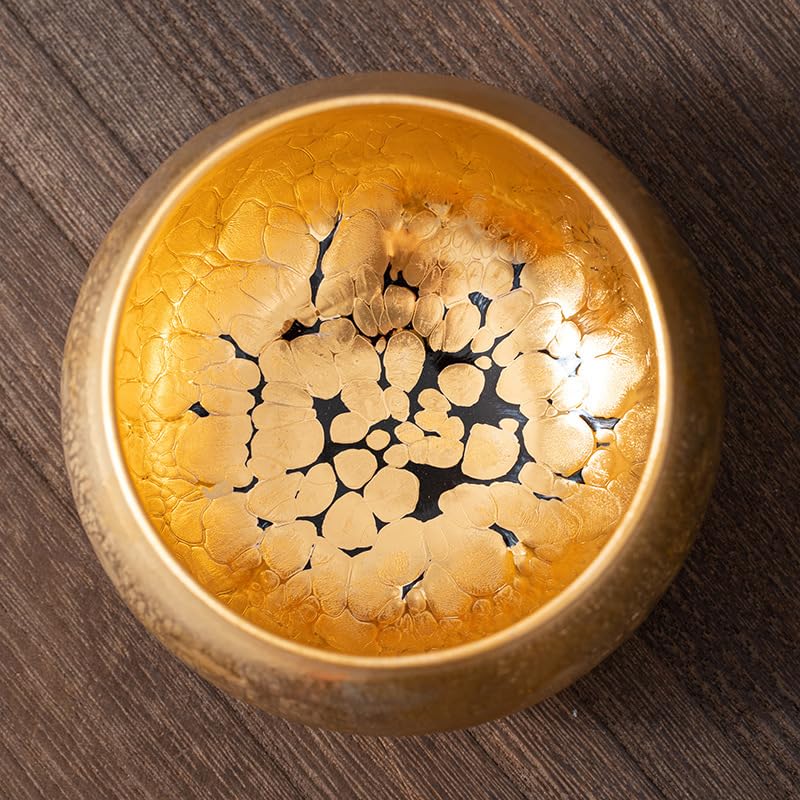 Tazas de té Pequeñas Cuenco de té dorado artesanal, taza anfitrión, tazón Song Yu Taza de té de Kungfu