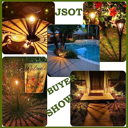 Solar Pathway Lights Outdoor, Solar Outdoor Lights Waterproof, Solar Light Outside Powered Retro Led Landscape Lighting Solar Path Lights Outdoor For Driveway Pathway Yard Garden Warm Light, 4 Pack #TOP5