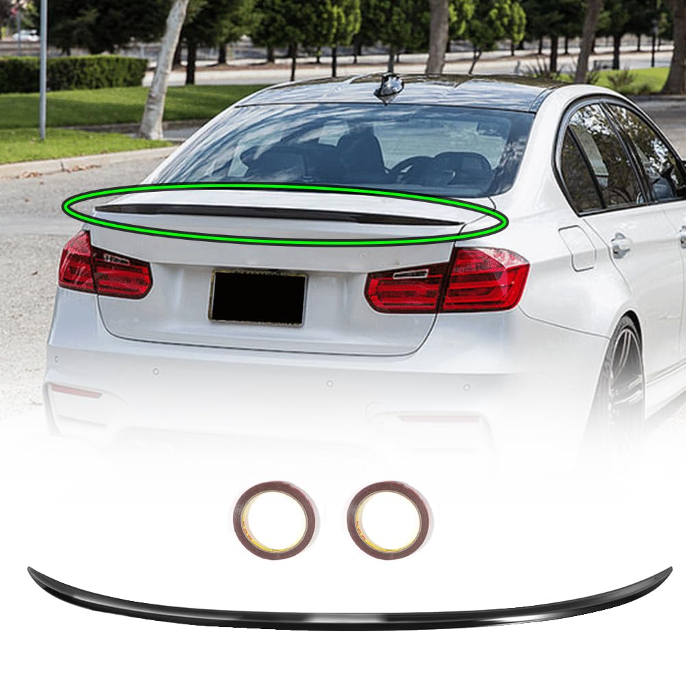 GEARCELL Rear Trunk Spoiler Compatible for BMW 3 Series F30 F35 F80 320i 328i 330i 335i M3 Sedan 2012-2018 Rear Boot Lid Highkick Wing Lip (Gloss Black)