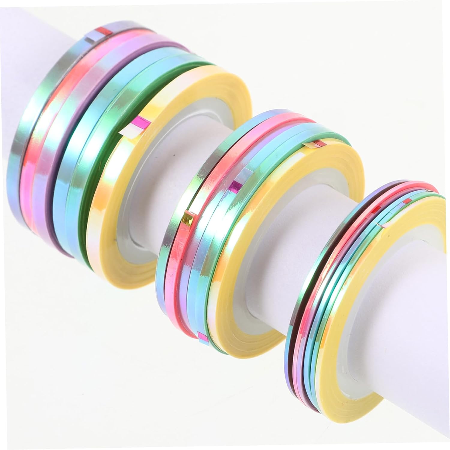 VICASKY 18rolls Colored Nail Striping Tapes Self-Adhesive Nail Art Supplies for Professional Manicure Colors Strong Adhesion for Crisp Lines