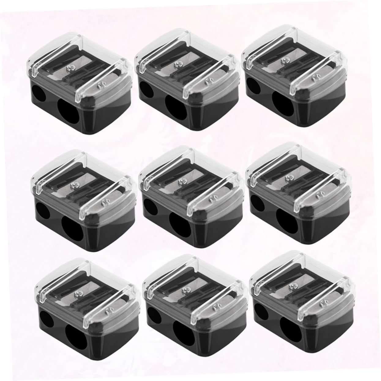 30PCS Dual Hole Makeup Pencil Sharpener Mini Eyebrow Pencil Sharpener Tool for Eyeliner and Lip Liner Compact Design for Travel and Home Use