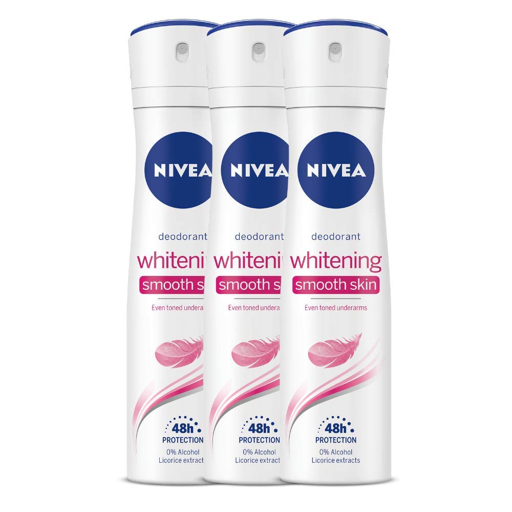NIVEA Unisex Whitening Smooth Skin Fresh Scent Deodorant Spray For , 150Ml (Pack Of 3)-image-45
