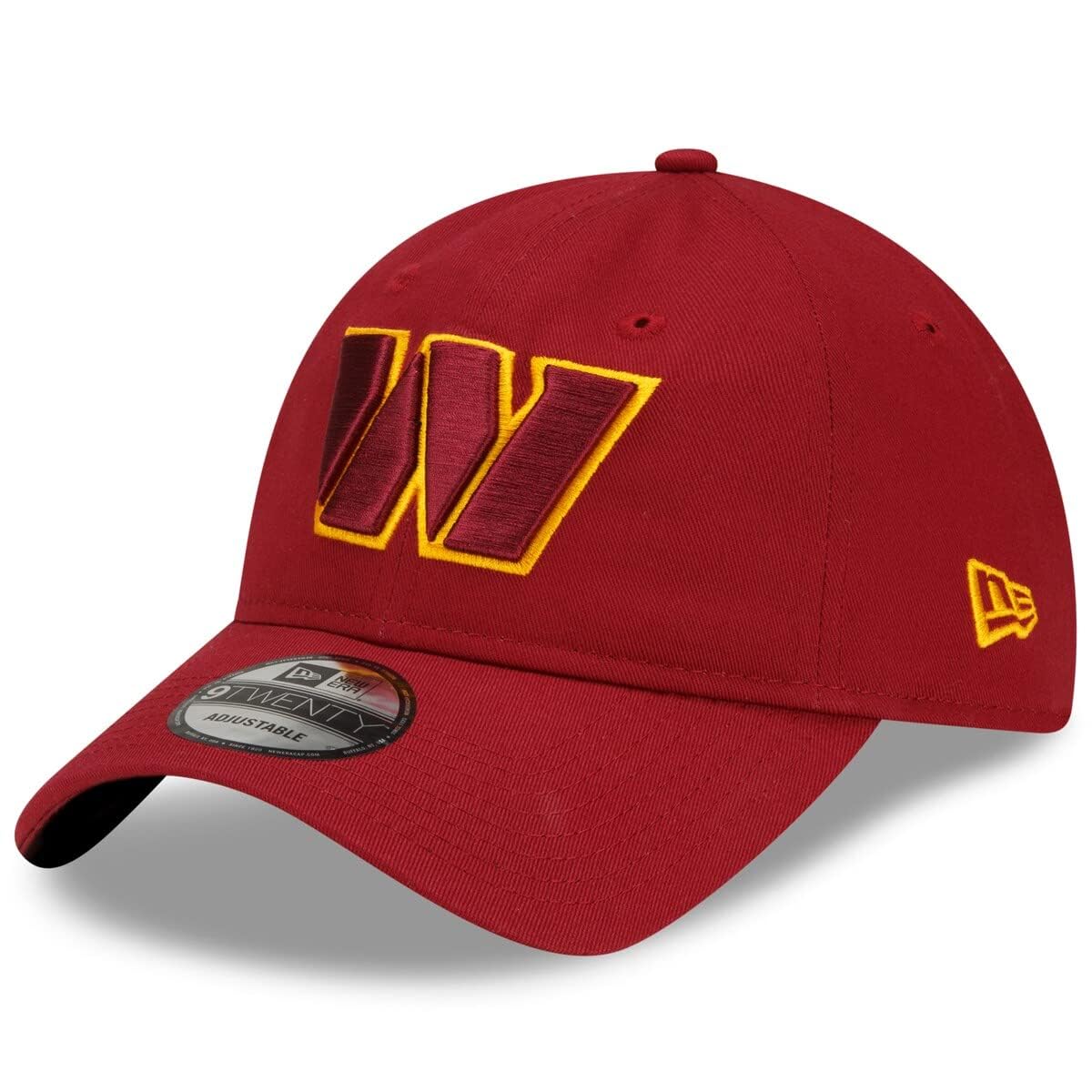 New Era NFL Core Classic 9TWENTY Team Color Adjustable Hat Cap, Washington Commanders - Red, One size
