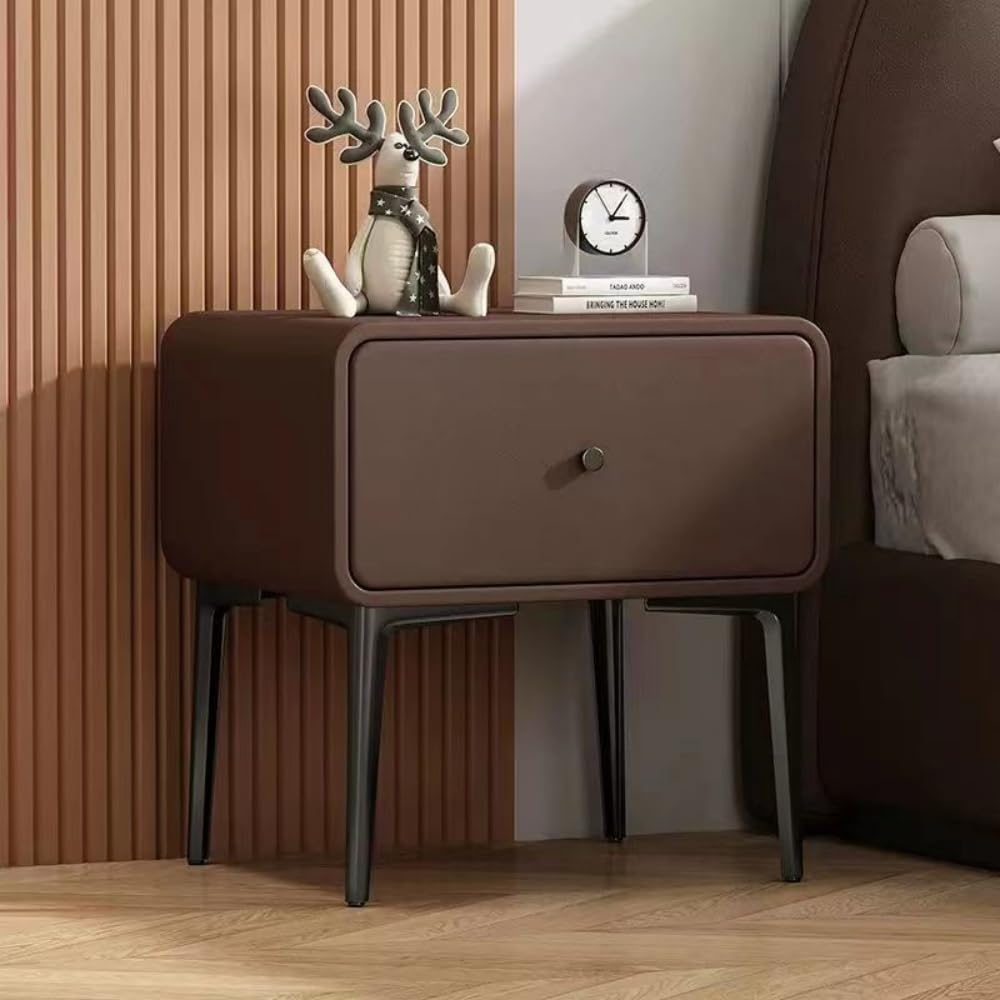 otoye寝室用高脚ナイトスタンド モダンデザイン 引き出し付き 木製オーガナイザー 無垢材使用 リビングルーム・寝室・廊下に最適