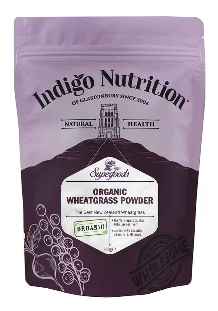 Indigo Herbs Erba di Grano Biologica in Polvere 250g (Nuova Zelanda)