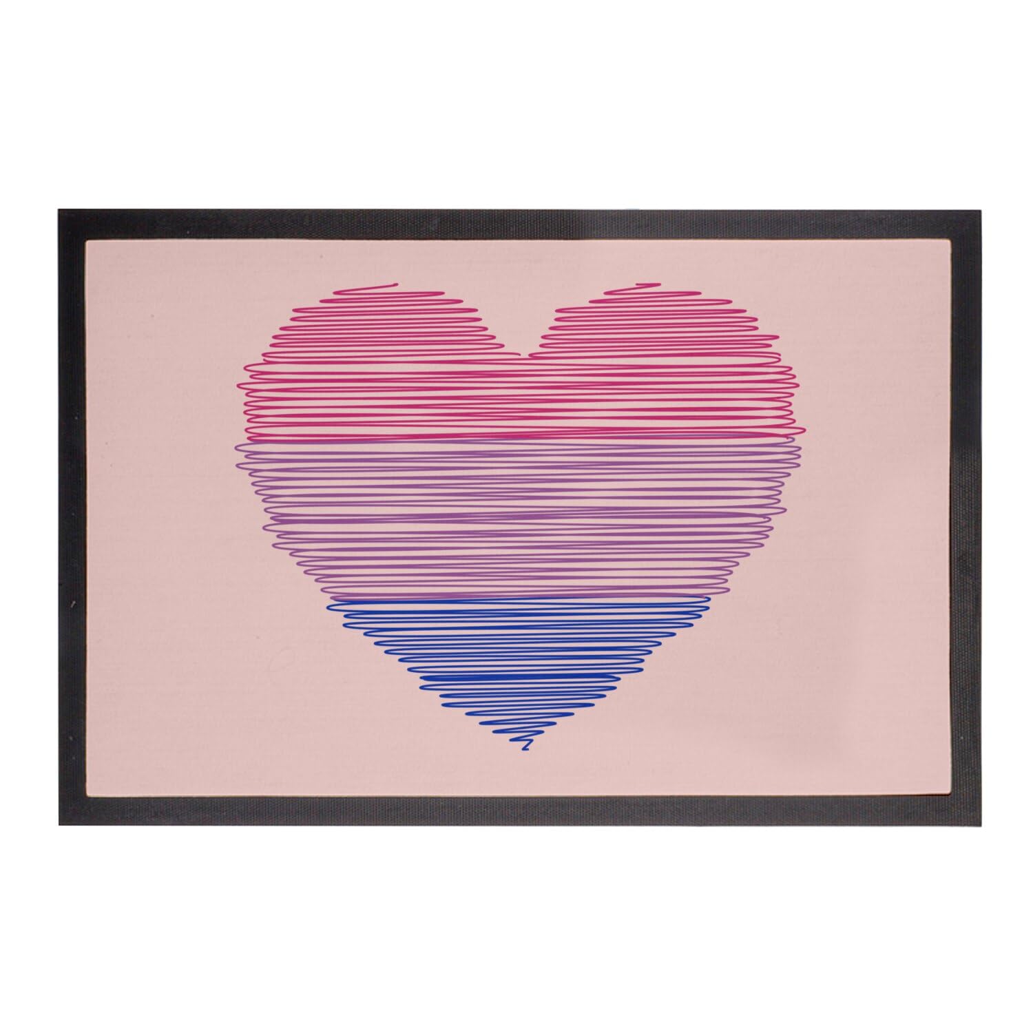 Paillasson Rose Coeur Bi LGBT Pride tapis entrée 75x50