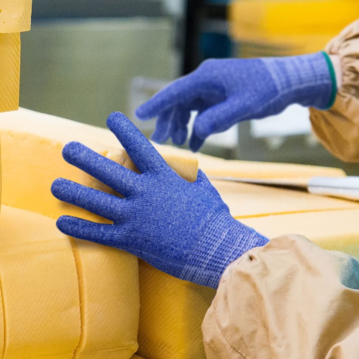 HexArmor Helix 3033 High-Cut Food Safe Gloves – ANSI A5 Cut Protection, 18-Gauge Precision Fit, Blue Nitrile Foam Palm Grip, Fluid-Resistant Coating, Reinforced Thumb Crotch | Small