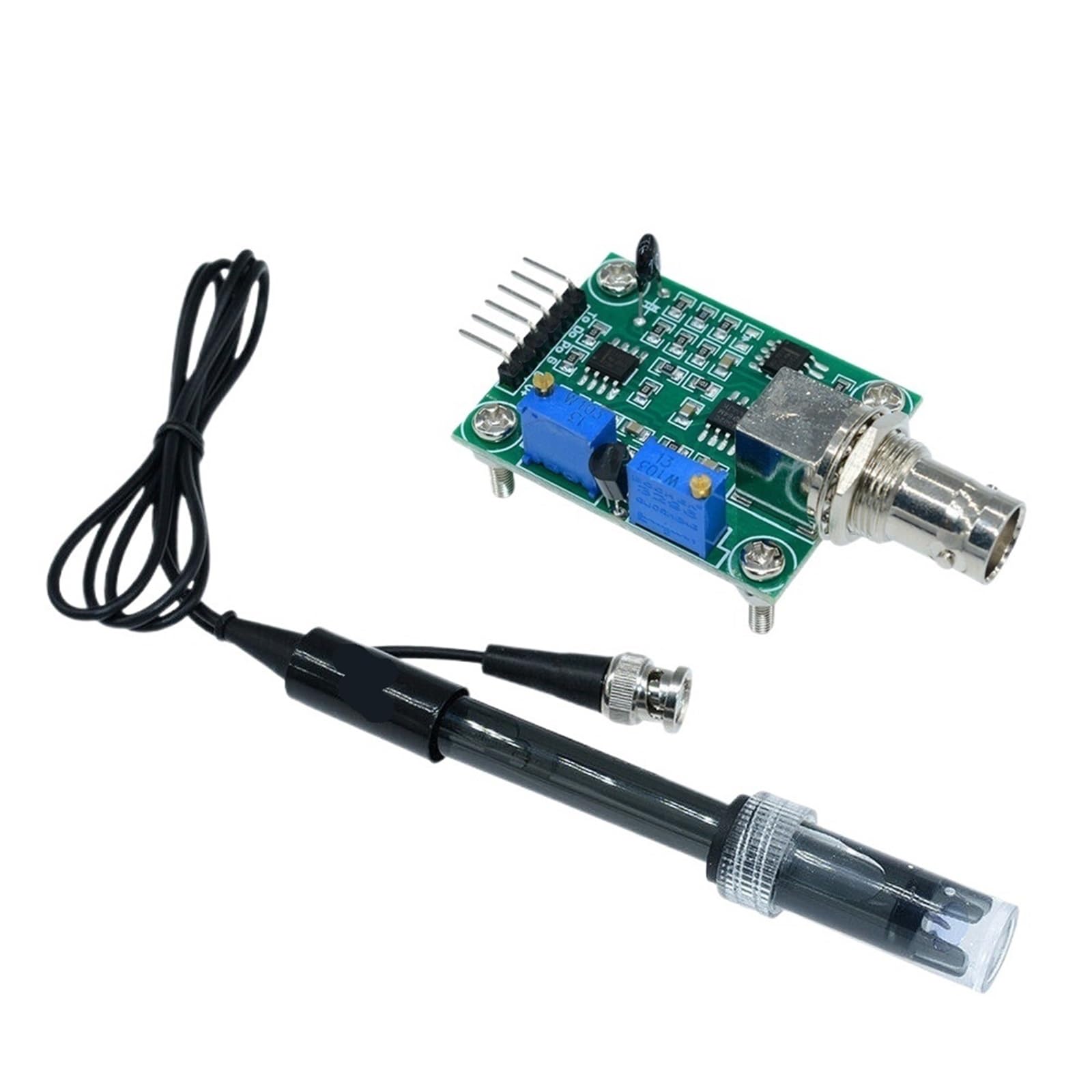 Módulo Sensor regulador de detección de Valor de pH líquido 0-14, medidor de Control de monitoreo y sonda de electrodo de pH BNC.(Black Set)