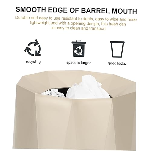 Miniatura 9 de Alipis Bote de basura dorado para cocina, cubo de basura para dormitorio, papelera, papelera, oficina, baño, papelera, oficina, papelera, cubo de