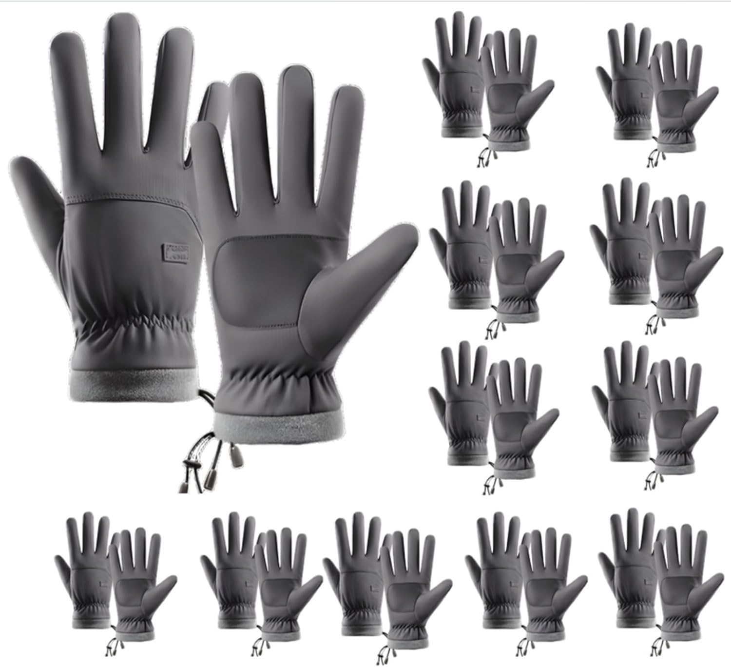 12 Pairs Winter Waterproof Gloves Ski Snow Warm Gloves for Women Men Touch Screen Windproof Thermal Fashion Accessories for Cold Weather Cycling Skiing Outdoor Work Homeless Supply