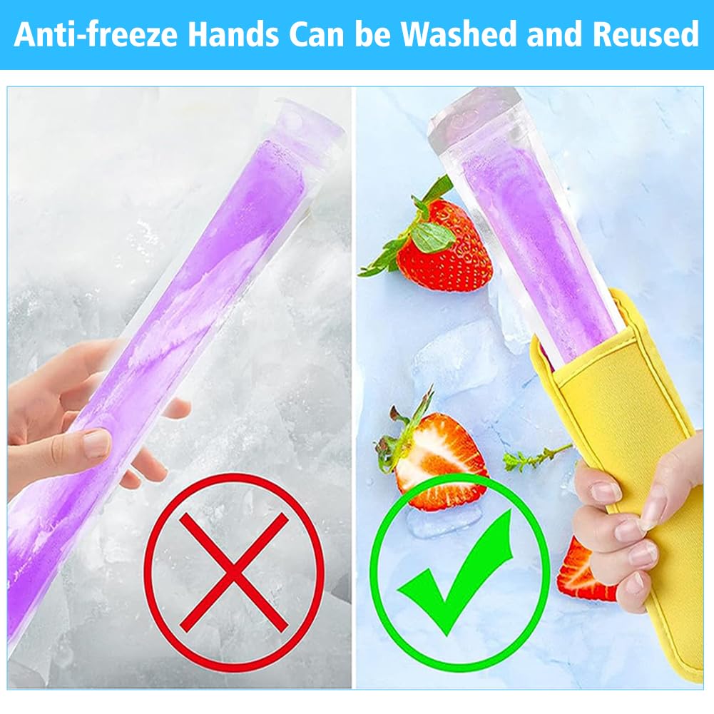 Scettar 200 Pezzi Sacchetti per Ghiaccioli con 2 Imbuto, Sacchetti per muffe Ice Popsicle, Sacchetto per Ghiaccioli Senza BPA Sacchetti per Popsicle per yogurt, caramelle rock, gelato party