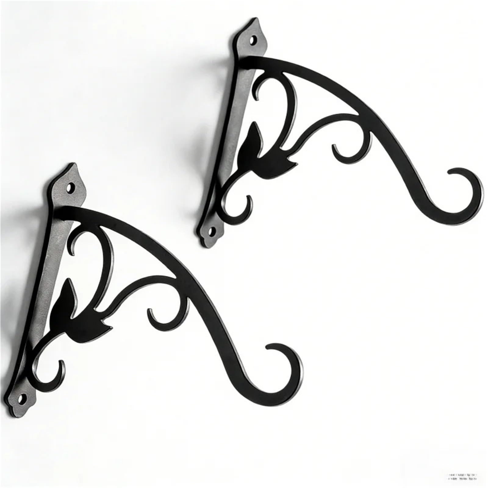 Staffa for cestello sospeso a parete Gancio leggero for barattolo nero 2-4 pezzi Pratico ferro decorativo for esterni da 8 pollici per fioriere(4pc)