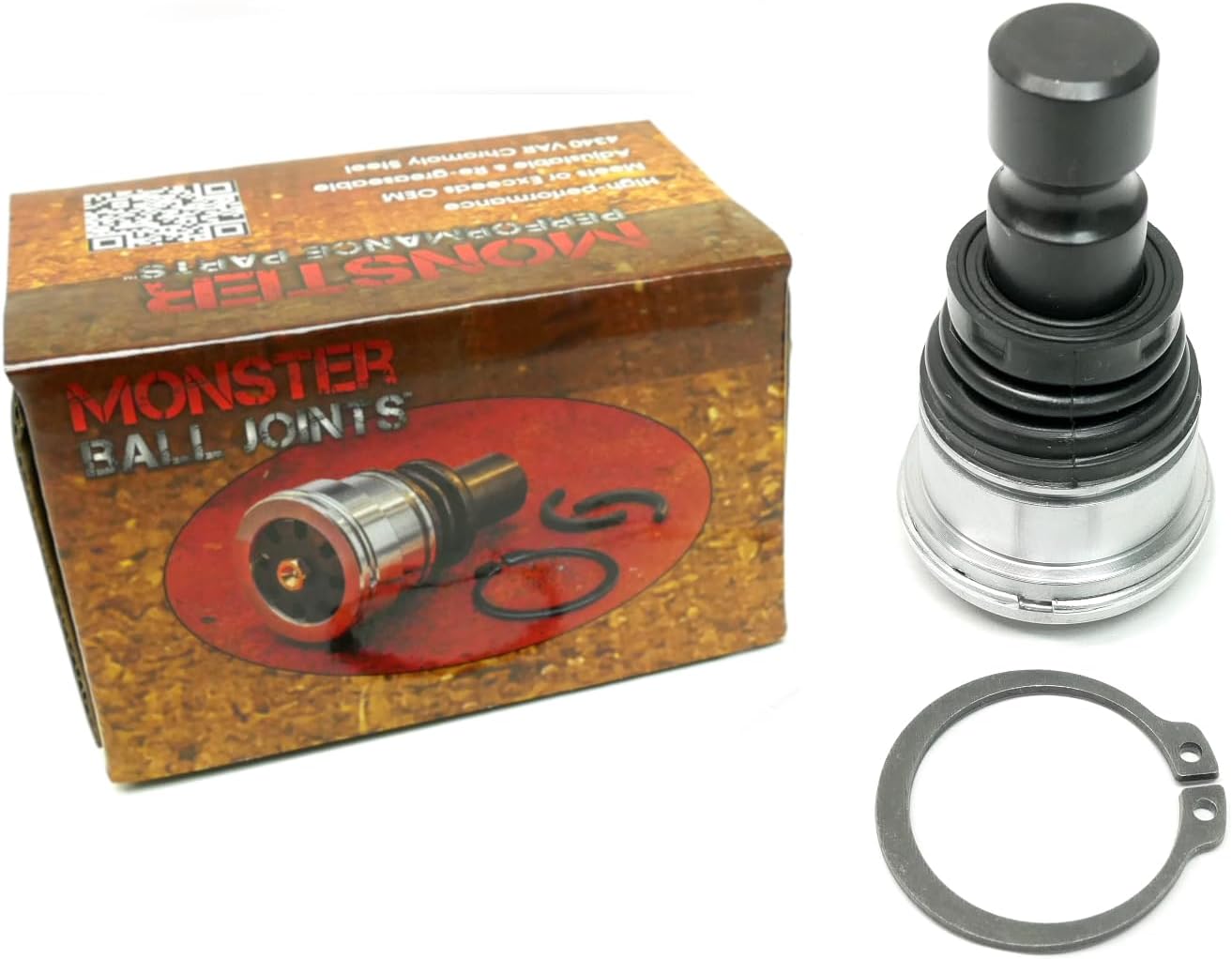 Monster Performance Ball Joint for Polaris 7710533 7081263 Upper or Lower Heavy Duty 4340 Chromoly Steel Greaseable Low Friction Adjustable Chrome Plated