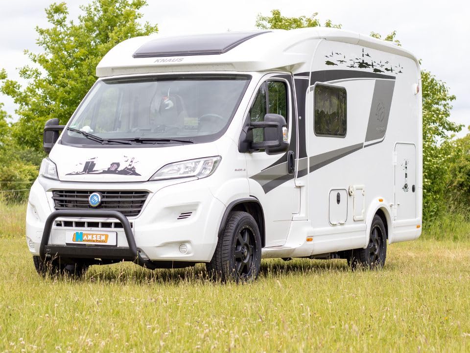 Barra de protección delantera negra de 63 mm con homologación CE compatible con Fiat Ducato (2014-2023) Embellecedores Embellecedores Barra delantera