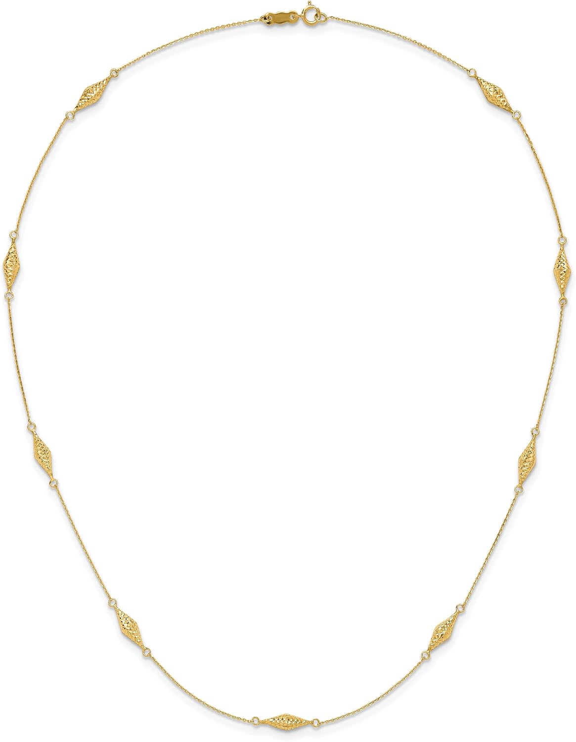 IceCarats 14K Solid Yellow Gold Small Beaded Pendant Necklace 18mm 3/4 inch Diamond Cut For Her