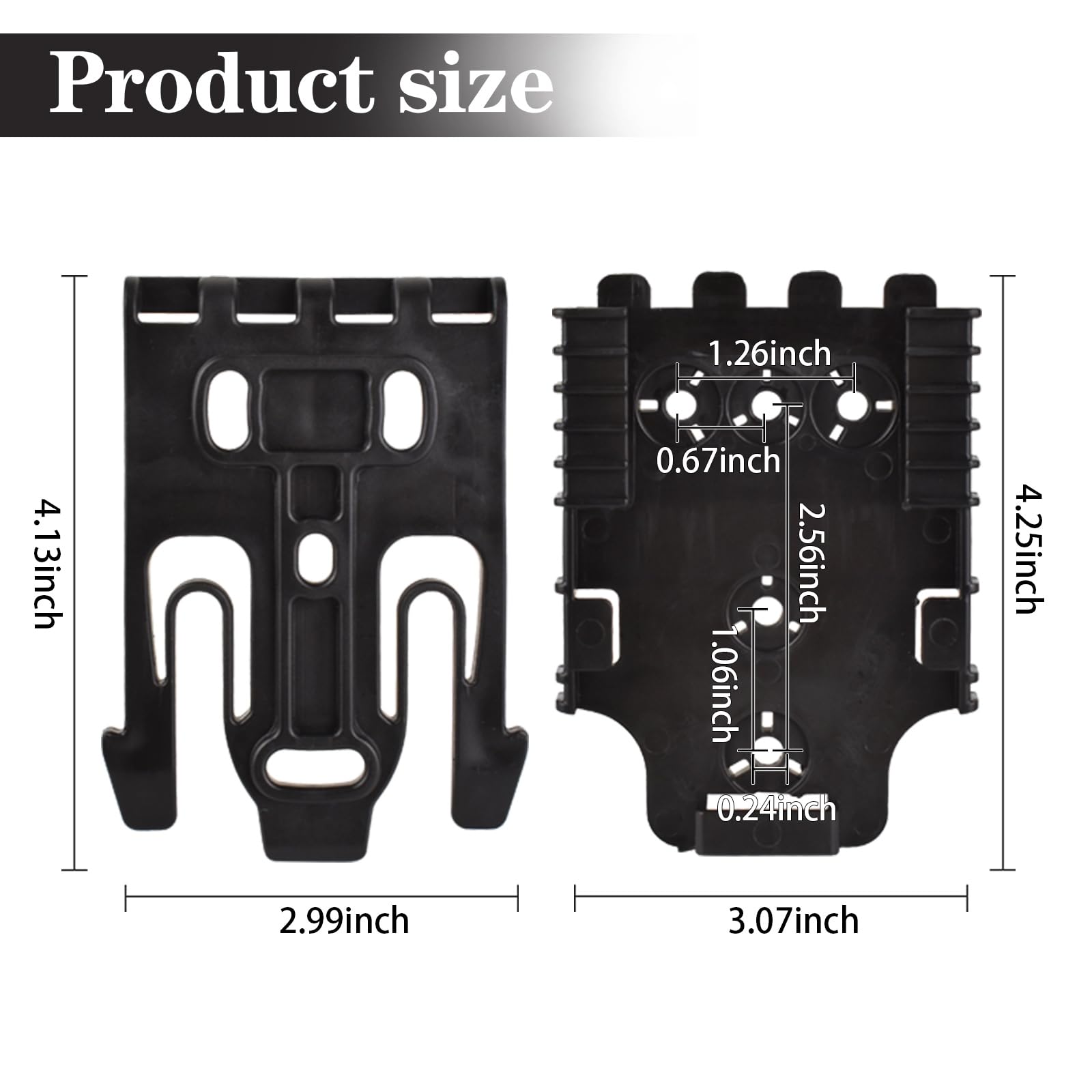 QLS Kit Quick Locking System with Receiver Plate Platform Attachment for Duty Belt Loop and Drop Leg Holster