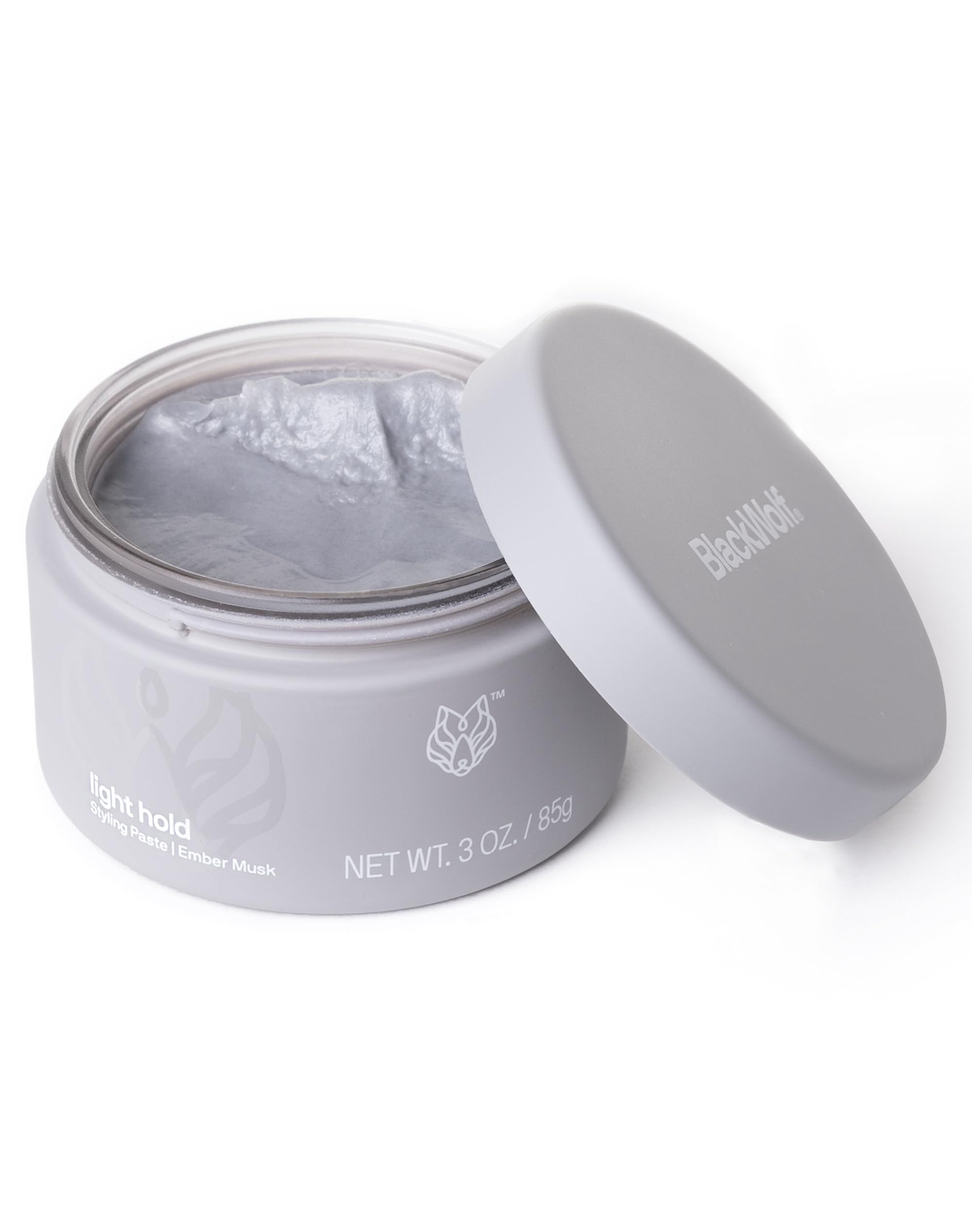 Black Wolf Hair Styling Paste for Men, Light Hold - Water Based Hair Styling Product for All Hair Styles & Types - Barber Grade Non-Greasy & Long