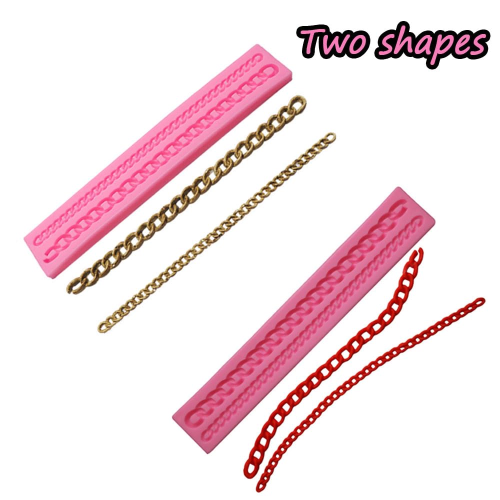 Multifunctional Silicone Mould, Pink Cake Decoration Moulds, Chain Shape Mould, Long Strip Flip Candy Mould, Kitchen Baking Tools - Image 4