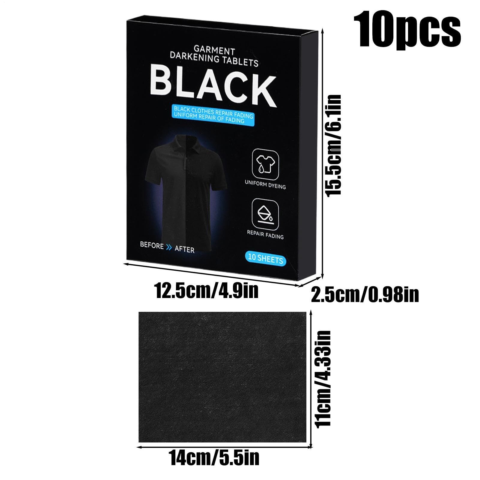 Dye for Clothing, Natural Black Laundry Supplies - 10 sztuk Tekstylnych farb do malowania tkanin | do wełnianej bawełny i jedwabiu i lnu T-shirty jeansowe buty spodnie art & Crafts Detailing Home