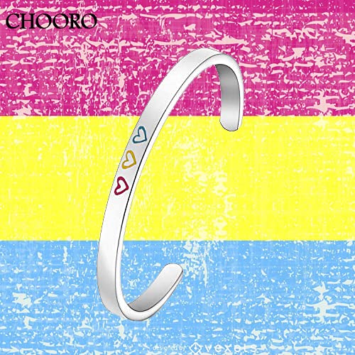 Chooro Pansexual Pride Bracelet Pansexual Heart Cuff Bracelet Pansexual Jewelry Gift For Women (Pansexual Heart Cuff) #TOP5