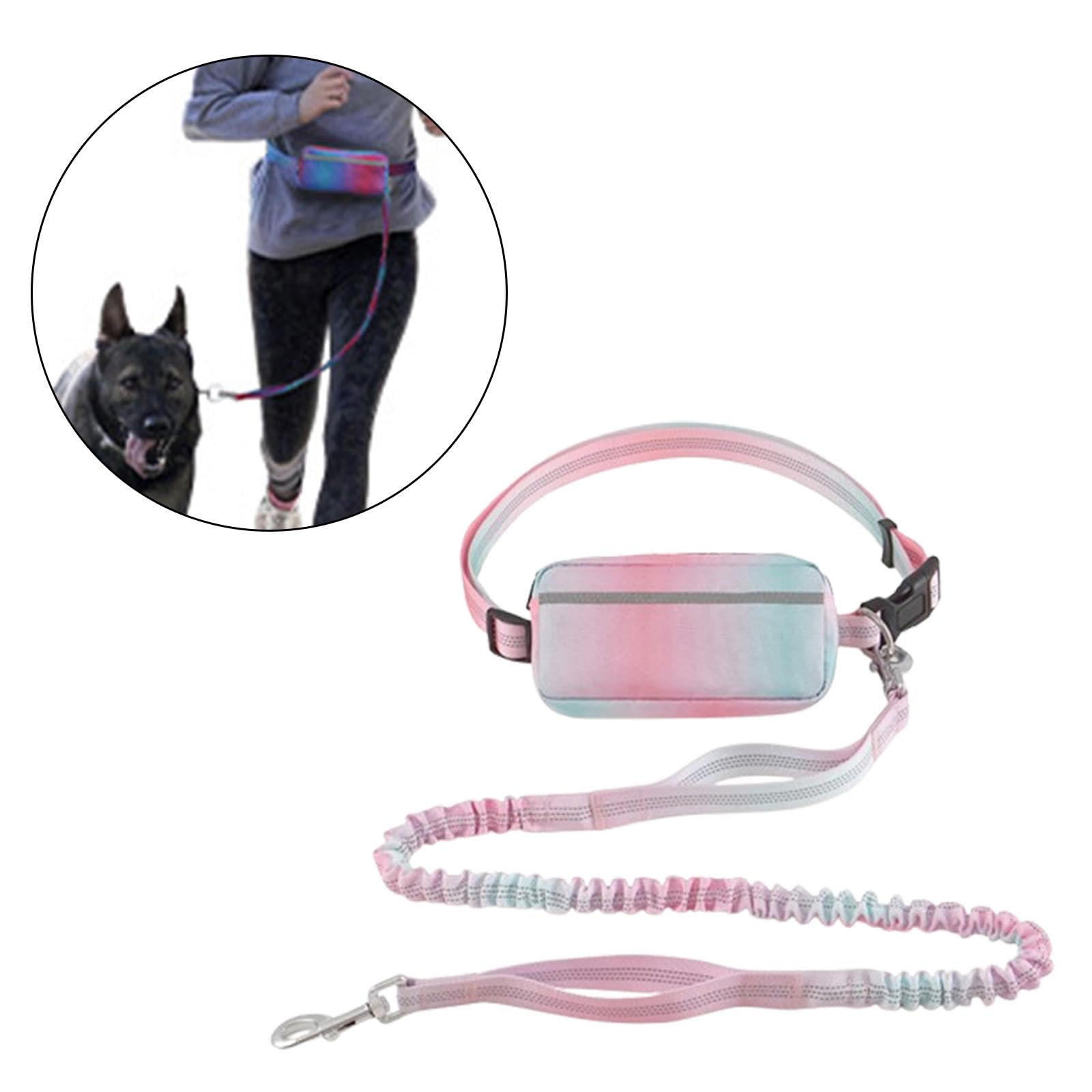 Laisse pour Chien avec système Mains Libres, 120-180 cm, pour activités de Plein air, Rose