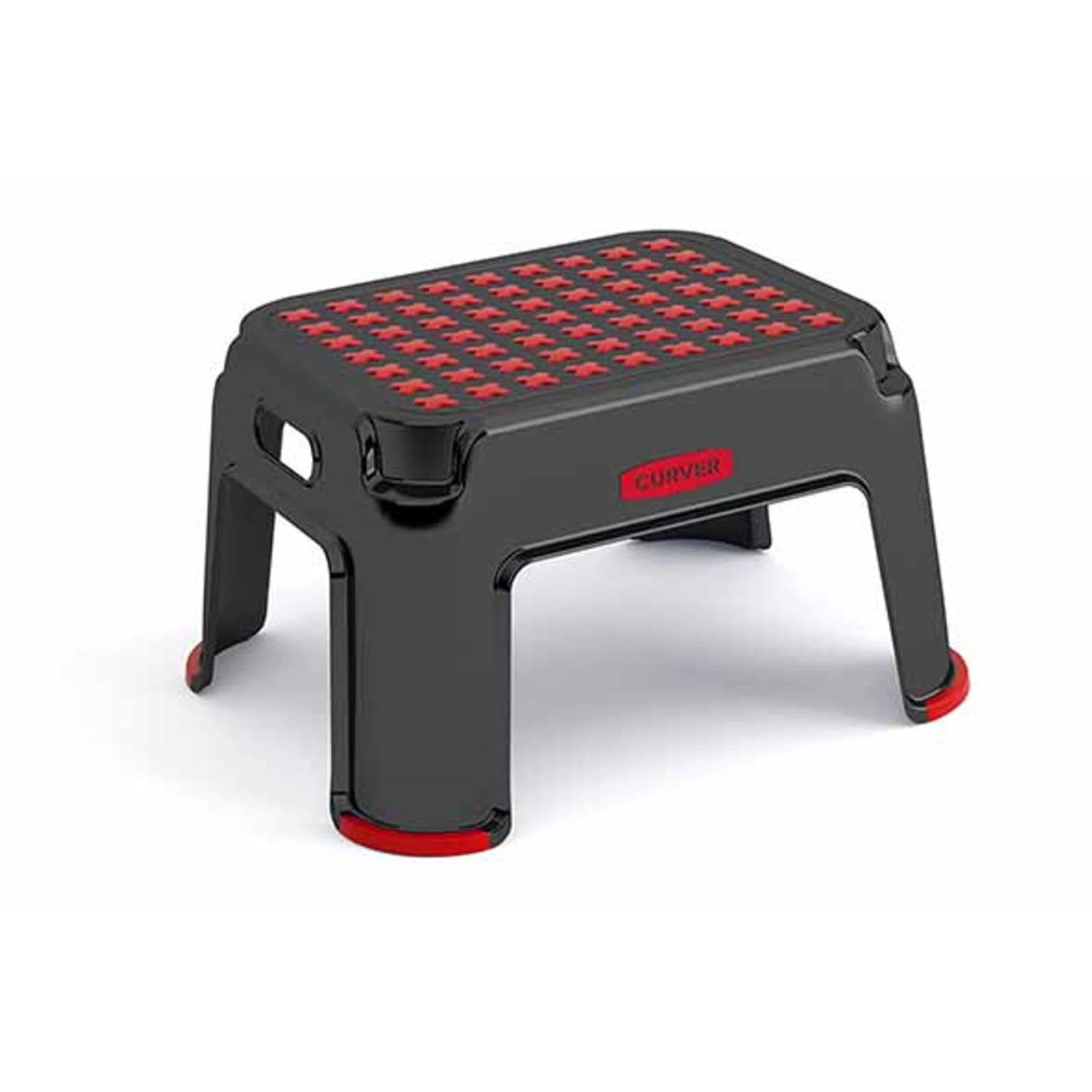 Curver Step Premium Red Plastic Non-Slip Stool 150 kg