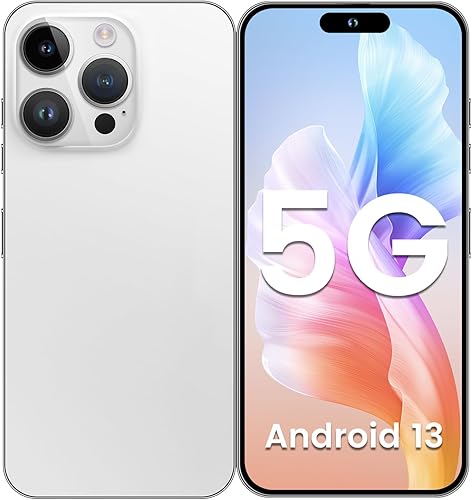 SANSHREUNI A14 Pro Max - Teléfono inteligente desbloqueado, 6+256 GB Android 13 teléfonos celulares desbloqueados, pantalla FHD+ de 6.82 pulgadas,