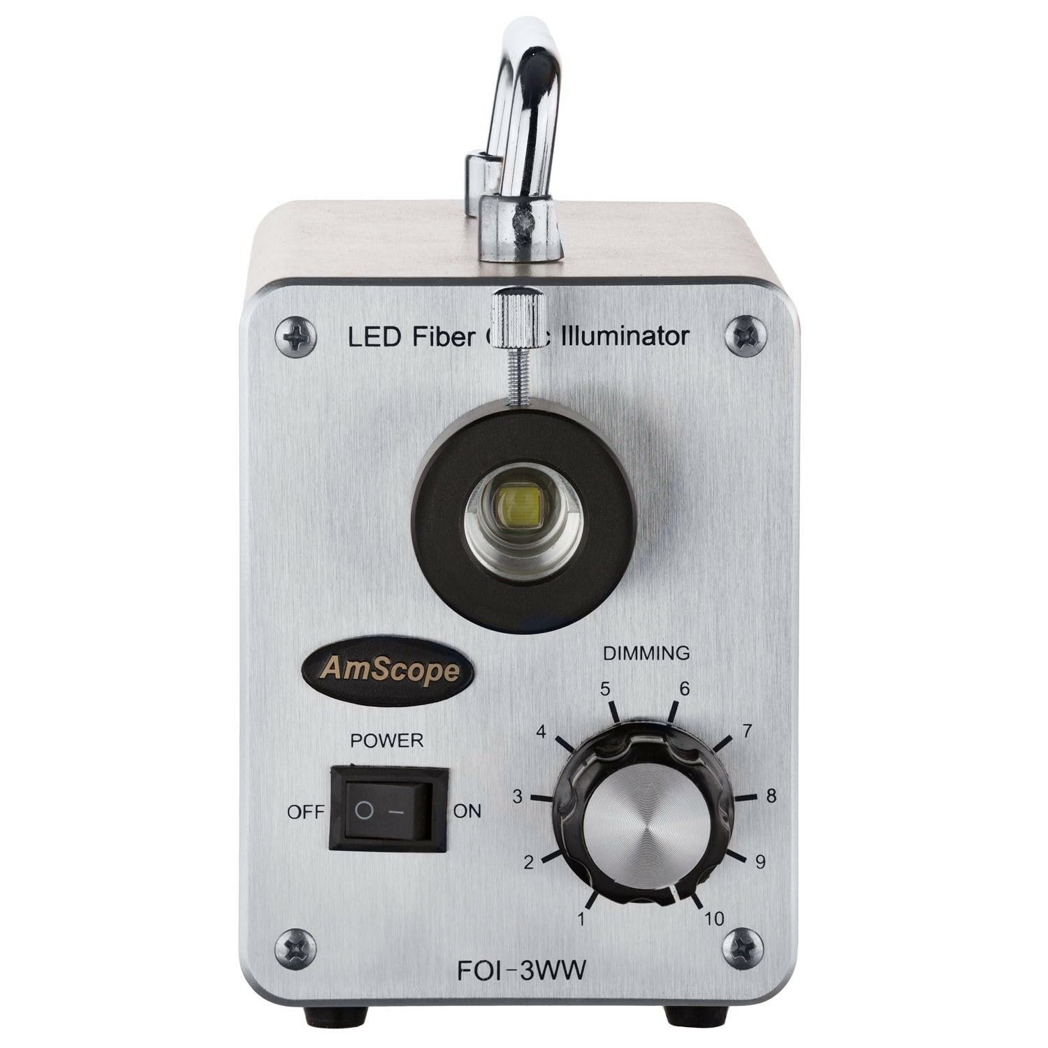 Dual-LED AmScope 30WY 30W LED de fibra -ptica de cuello de cisne Luces Microscopio Iluminador