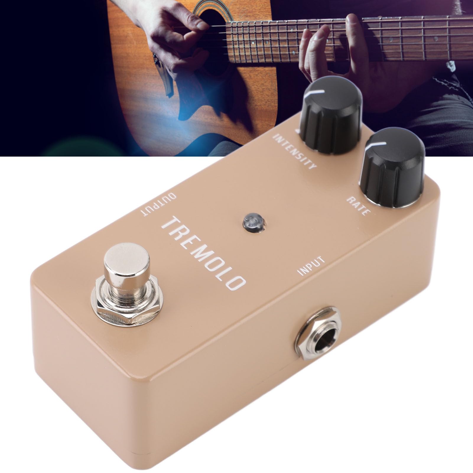 Pedale Effetto Chitarra, 1Hz-25Hz DC 9V Chitarra Tremolo Pedale per con True Bypass