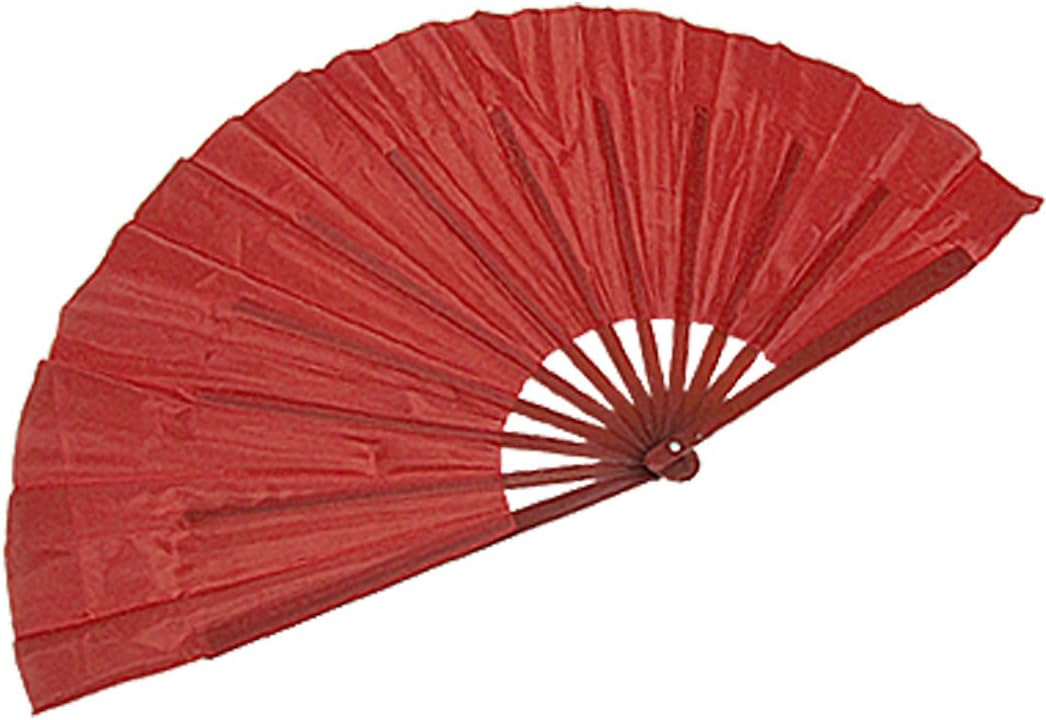 Ruilogod Red Plastic Frame Folding Flutter Chinese Dancing Hand Fan
