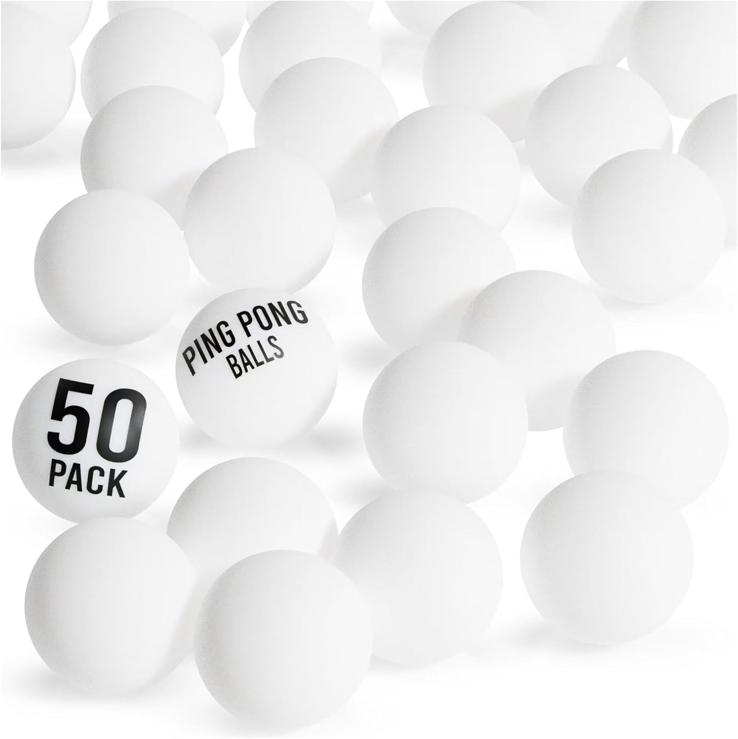 D-Xam 50 Pack Colored 40mm Ping Pong Balls - Bulk Table Tennis Balls for Games, Crafts, Parties & School Activities