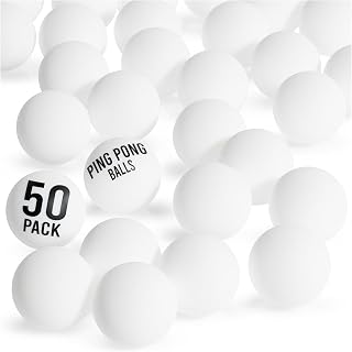 D-Xam 50 Pack Colored 40mm Ping Pong Balls - Bulk Table Tennis Balls for Games, Crafts, Parties & School Activities